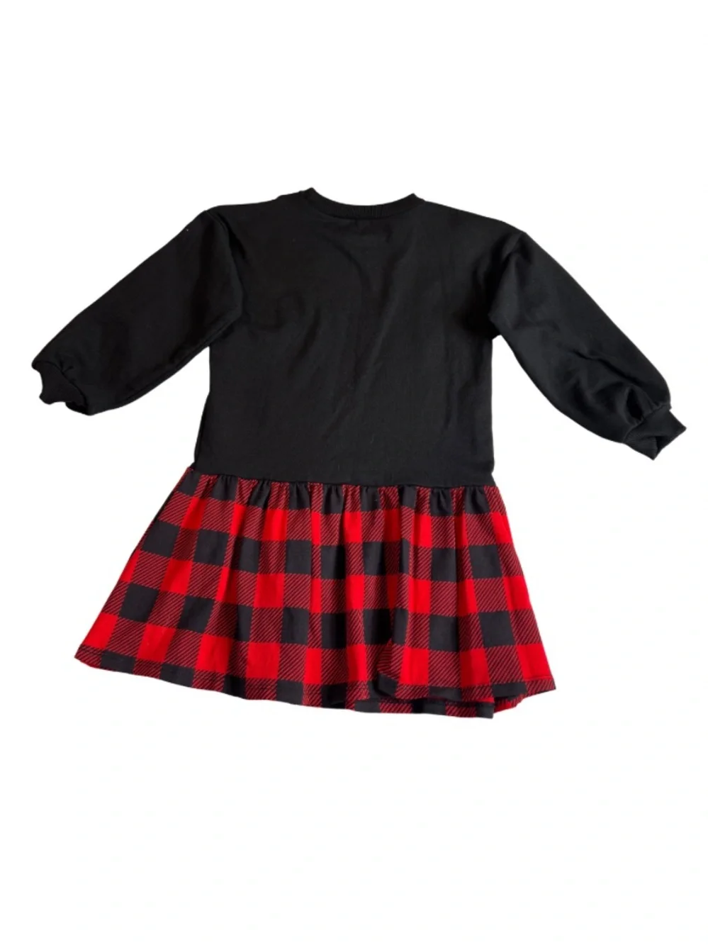 Disney Toddler Girls Black & Red Plaid Minnie Mouse Skater Dress 4T